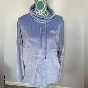 Victoria’s Secret PINK Blue Velour funnel neck top size Small